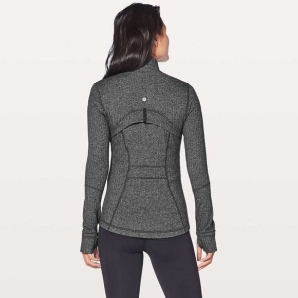 Lululemon Define Jacket Heathered Herringbone Stretch Athletic Top Black Gray 4 - Picture 9 of 10